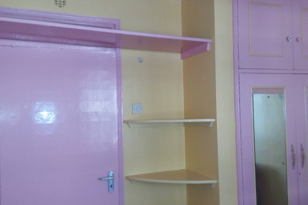 Bedroom storage shelves