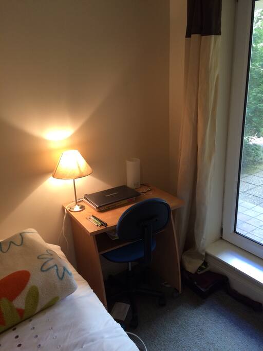 This is the study space with electrical outlets.