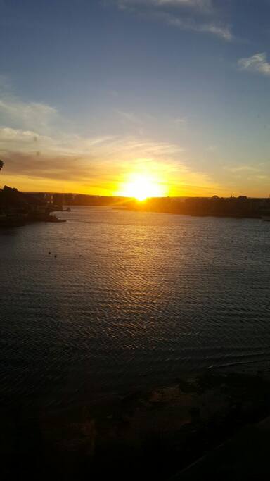 View from deck at sunset