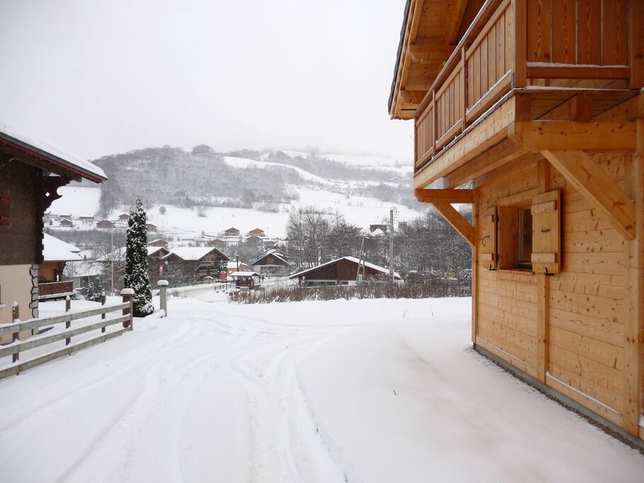 View from Chalet entrance into town.