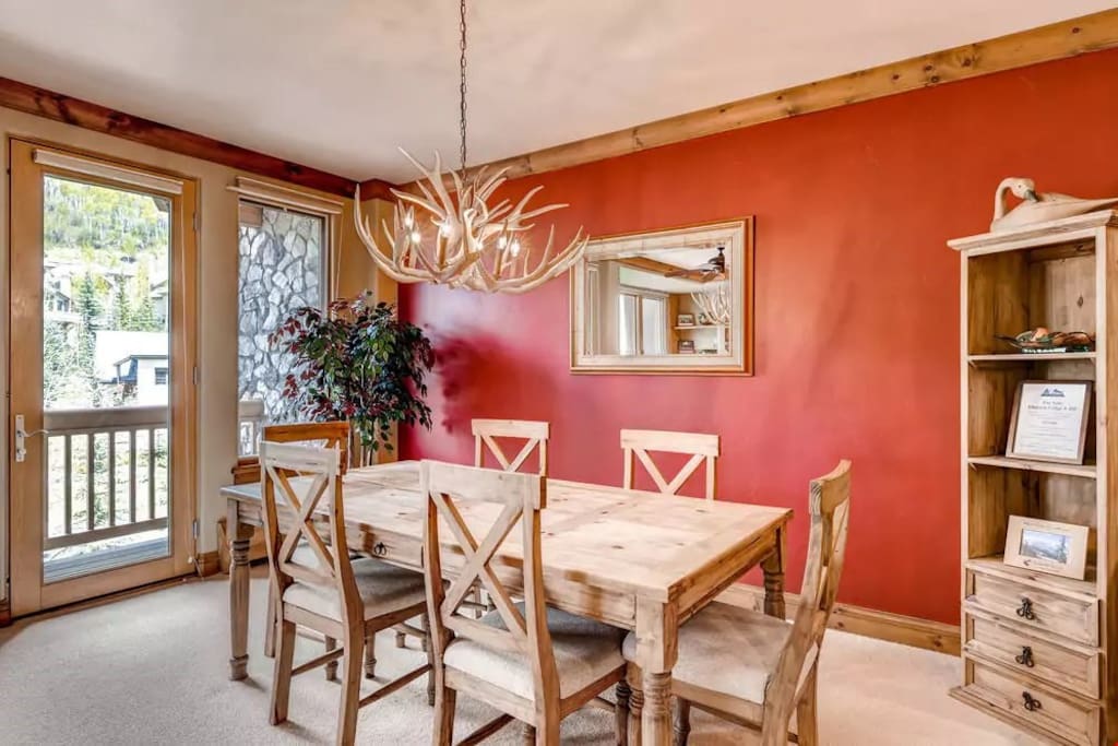 Entertain family and friends at the large dining table.