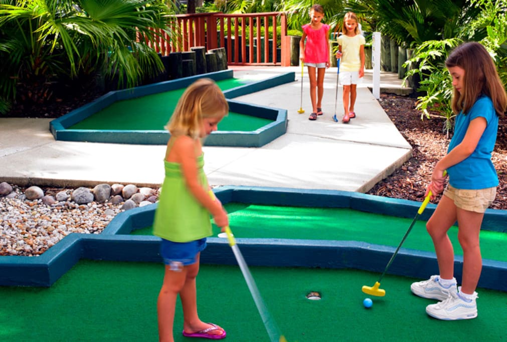 Mini golf available on site for a fee