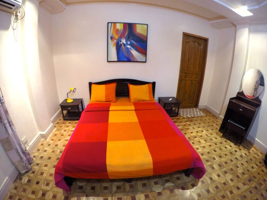 Feel at home in our Double room with AC and attached private bath room promo rate just PHP 2000.-. The double room rate is good for two persons additional person in the same room pay just PHP 400.- supplement.