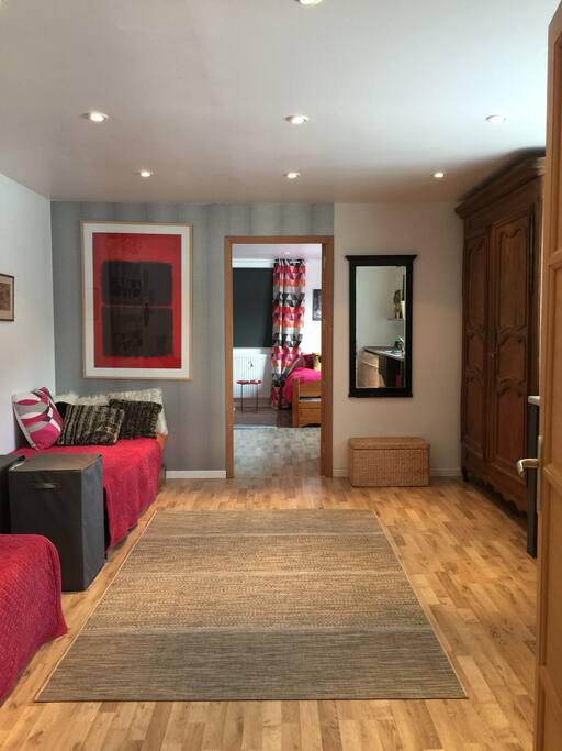 Adjacent room with main bedroom in rear
