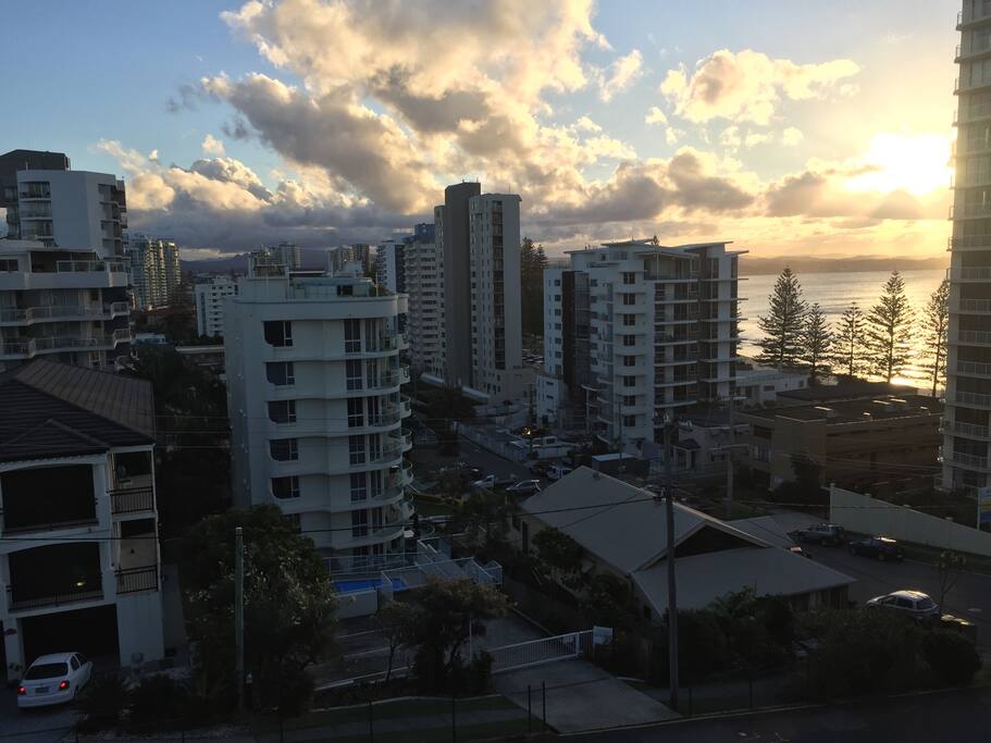 sunset view from balcony