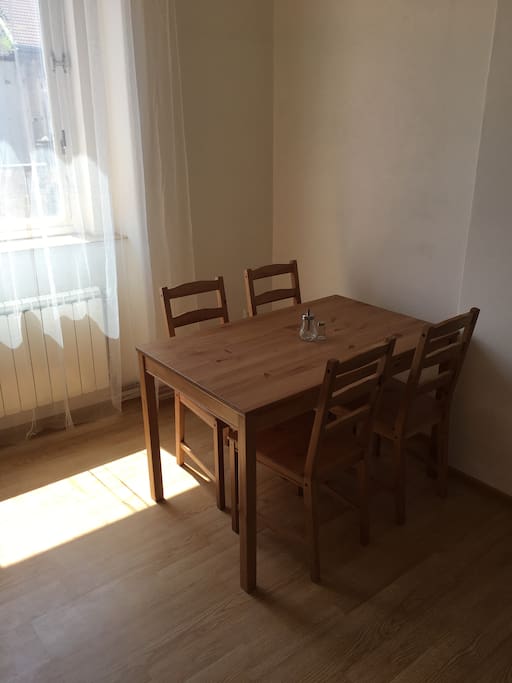 A table in the kitchen