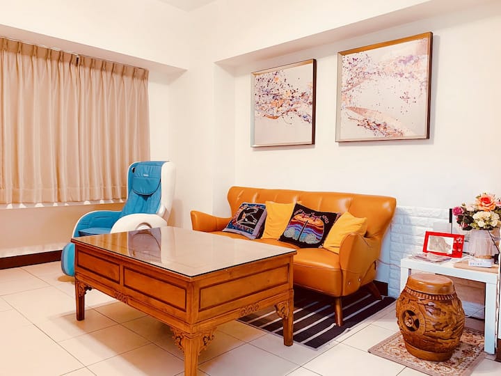 Whole Cozy Apt/Parking/2 bedrooms/2-4ppl/KHH/近國道1號