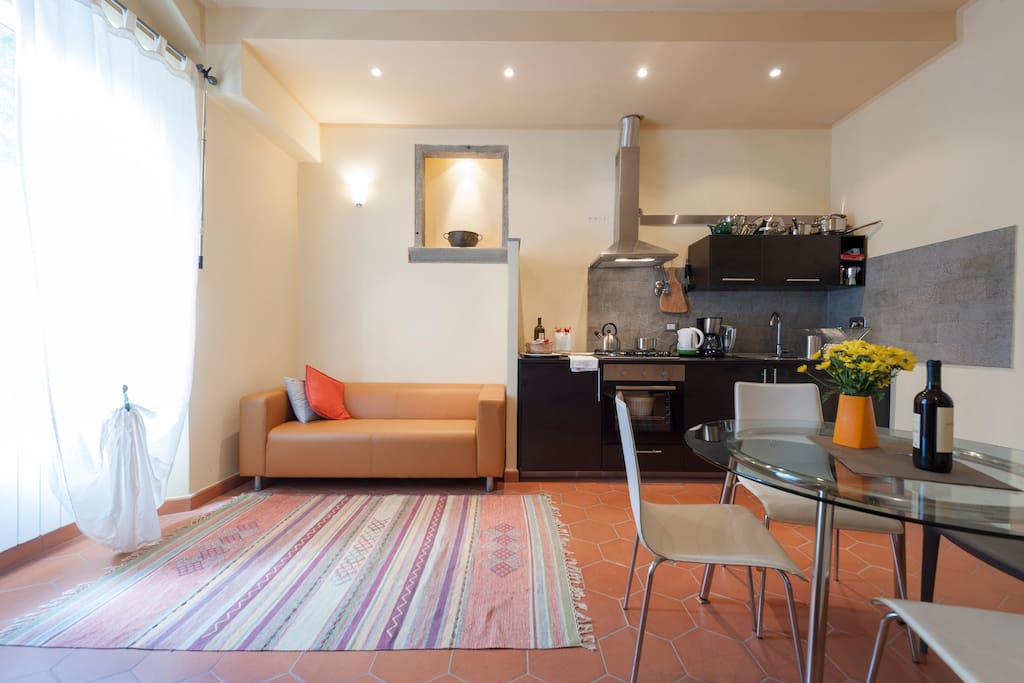 A fully equipped kitchen