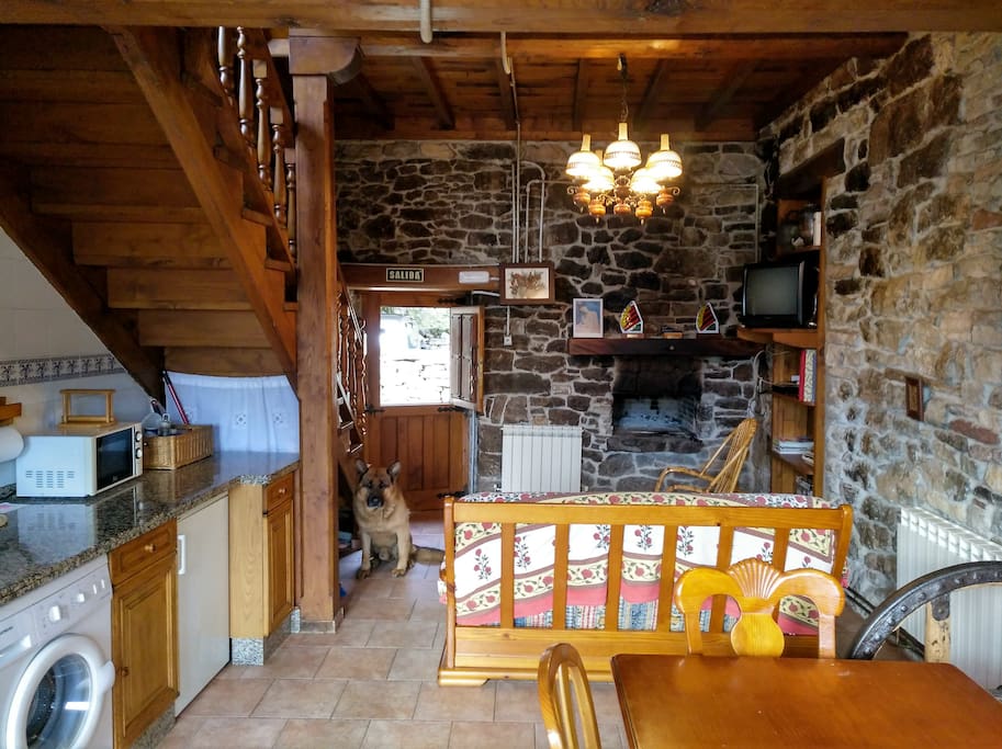 Salón-comedor con chimenea