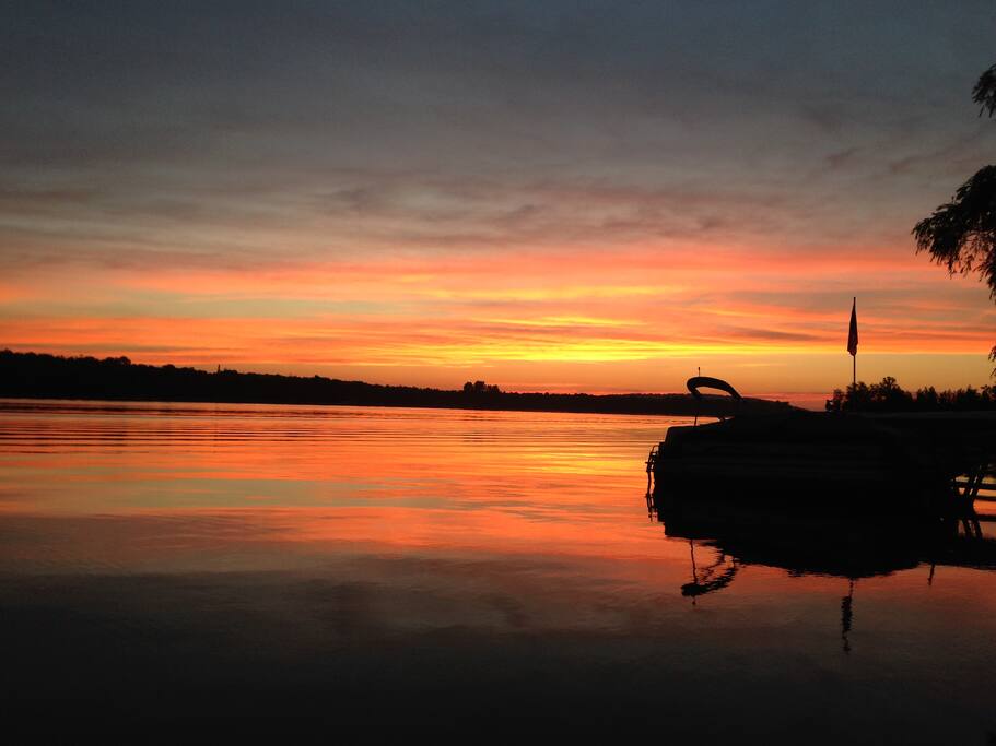 One of the gorgeous sunsets we see most nights from our house and dock.