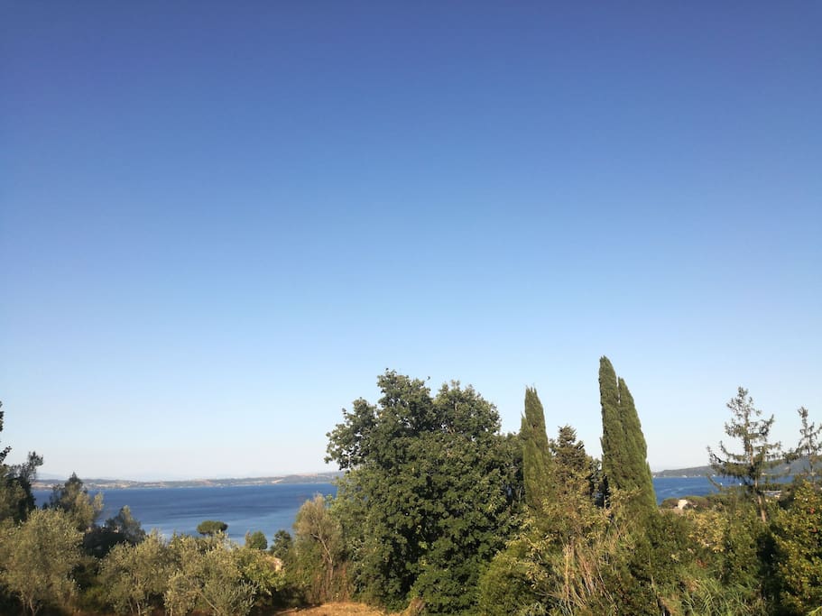 View of the lake of bracciano from the entrance door