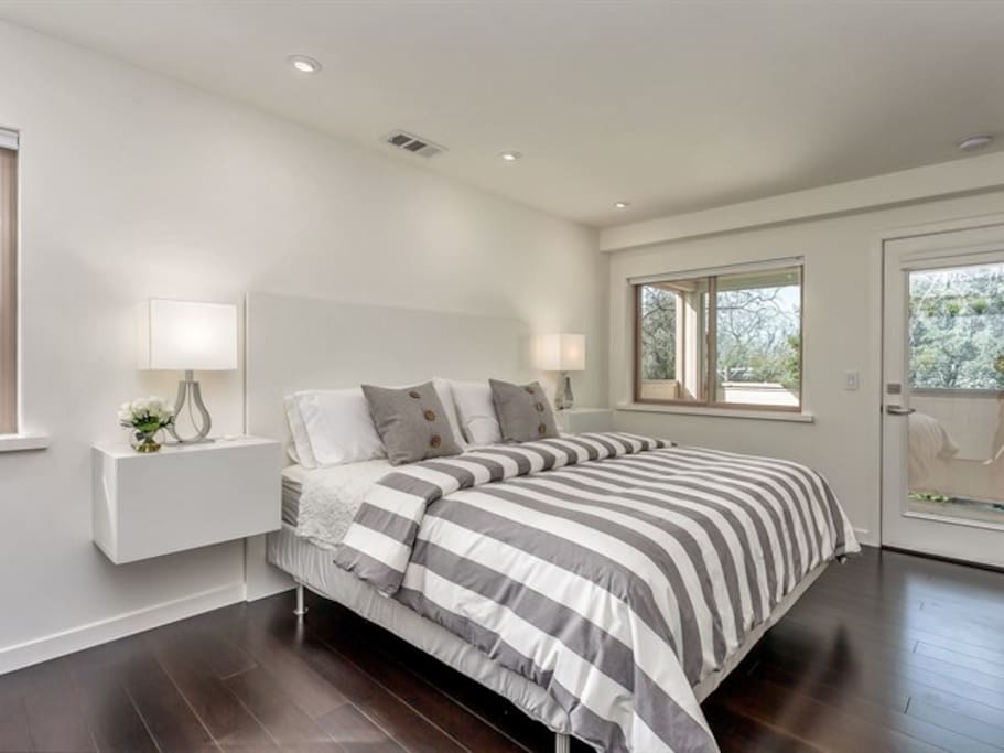 King Size Bed; down comforter; private bath
