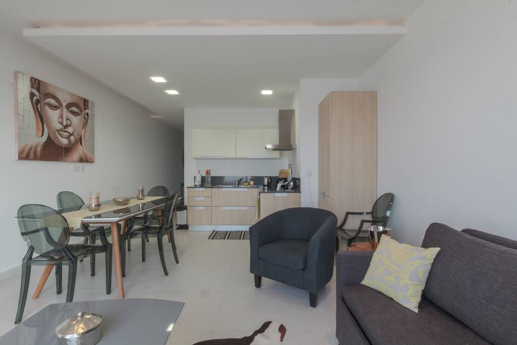 Open living and kitchen space