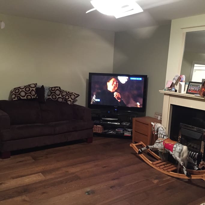 Large tv - with sky/Netflix/DVDs - with lots of toys as we have a 7 year old boy