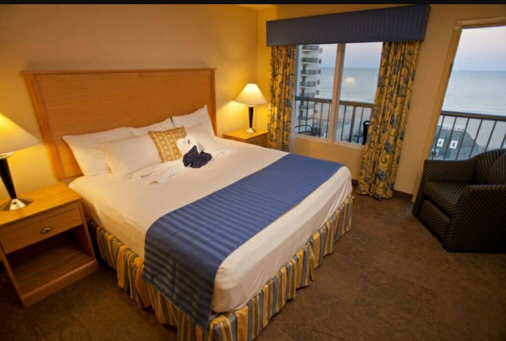 Good example of the Master Bedroom...This picture shows an Ocean Facing Unit.