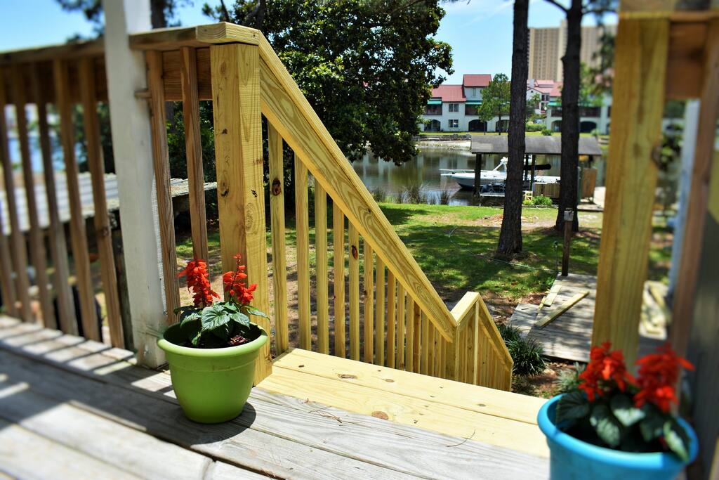 Exterior staircase from balcony
