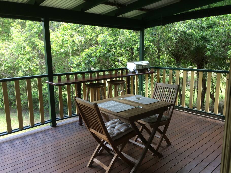Dine on the deck.