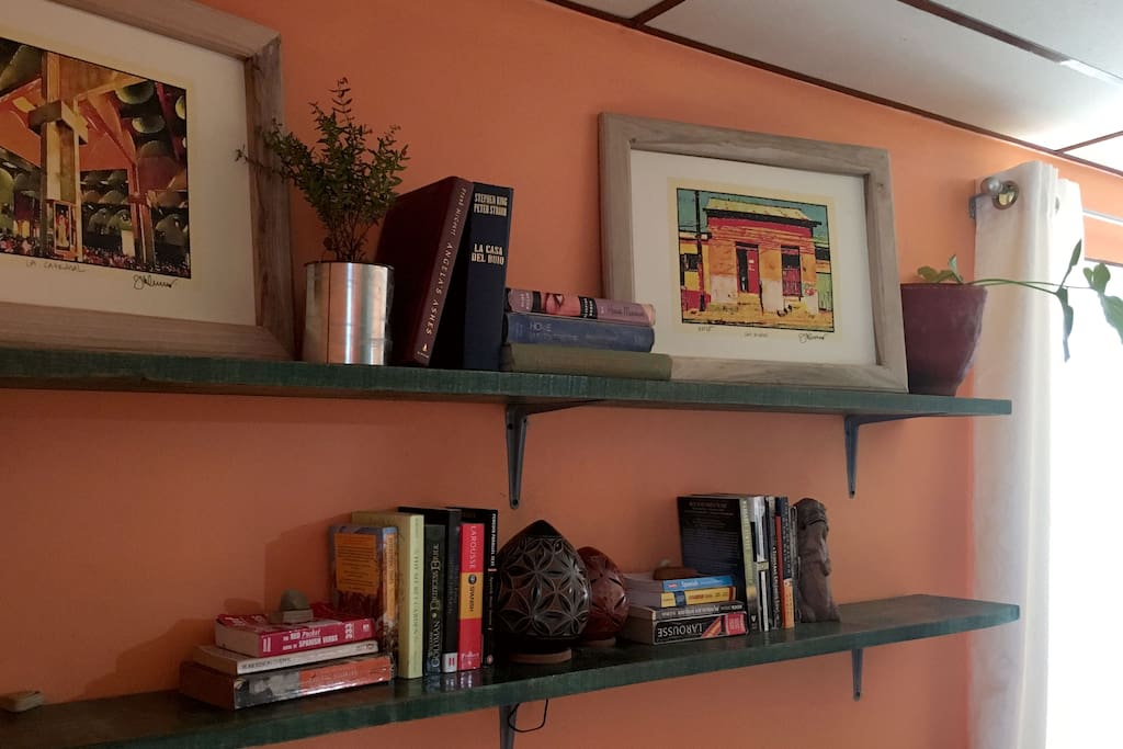 Book shelves for international book swap