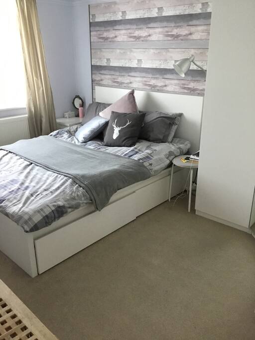 Bedroom. Includes large wardrobe with mirror and dresser