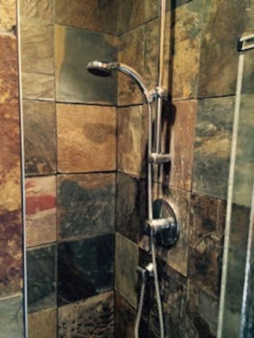 Large tiled shower