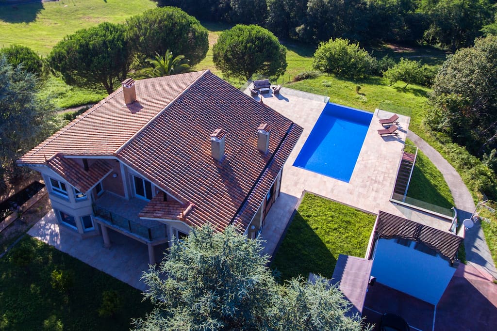 Air view to the villa