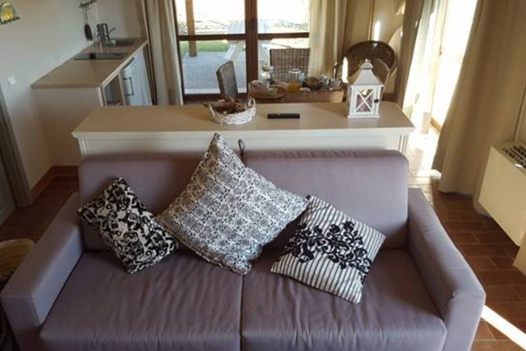 Zona giorno con divano letto