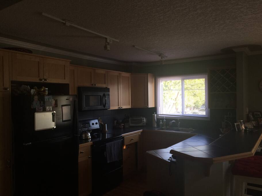 Kitchen area with plenty of natural lighting
