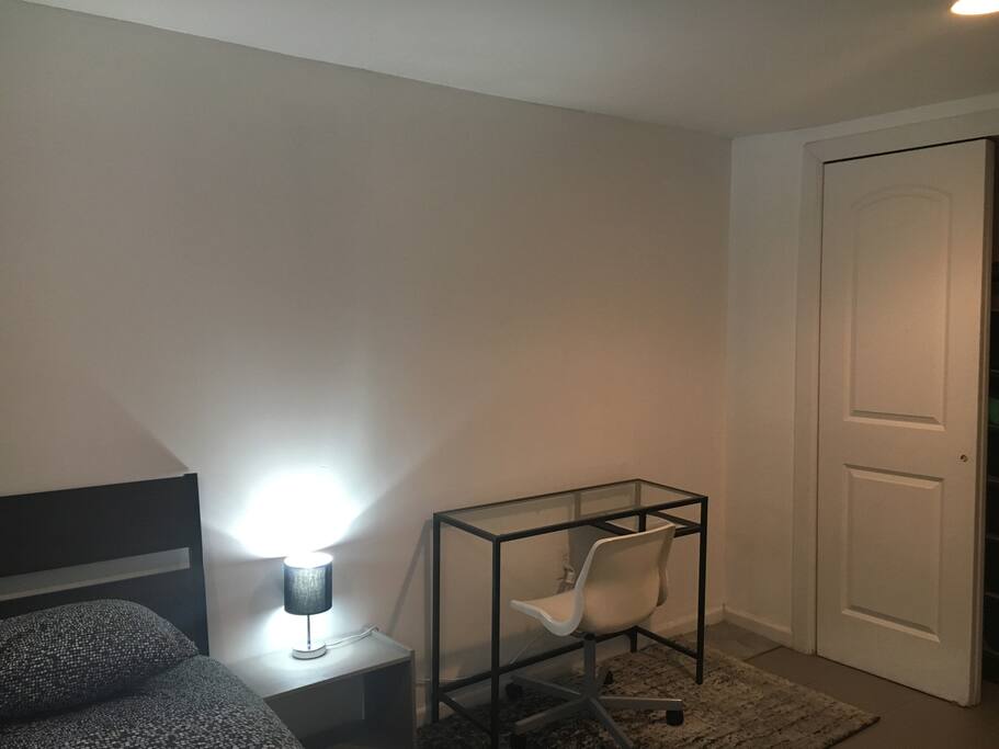 Desk space & closet