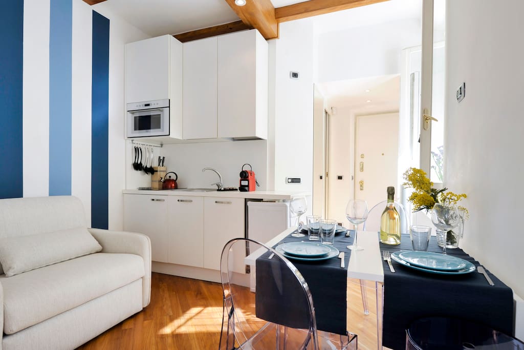 kitchenette plus a dining table