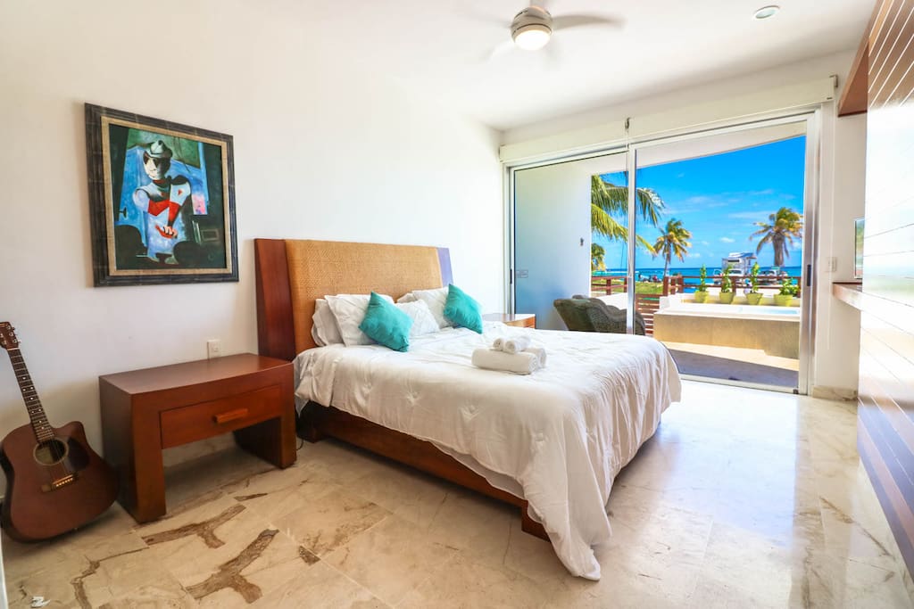 Master bedroom enjoys private ocean views.