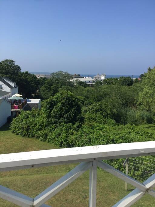 View of the harbor and ferry dock from your private deck.