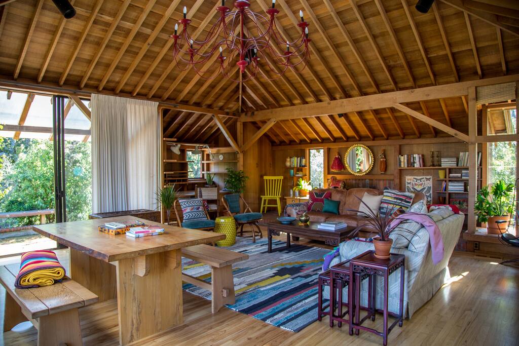 A beautiful sunny room with skylights and big windows.