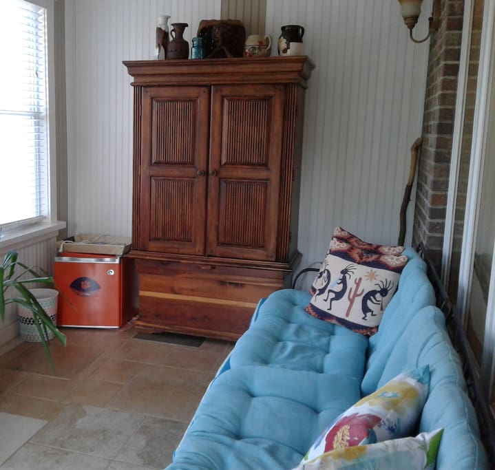 Private, indoor patio