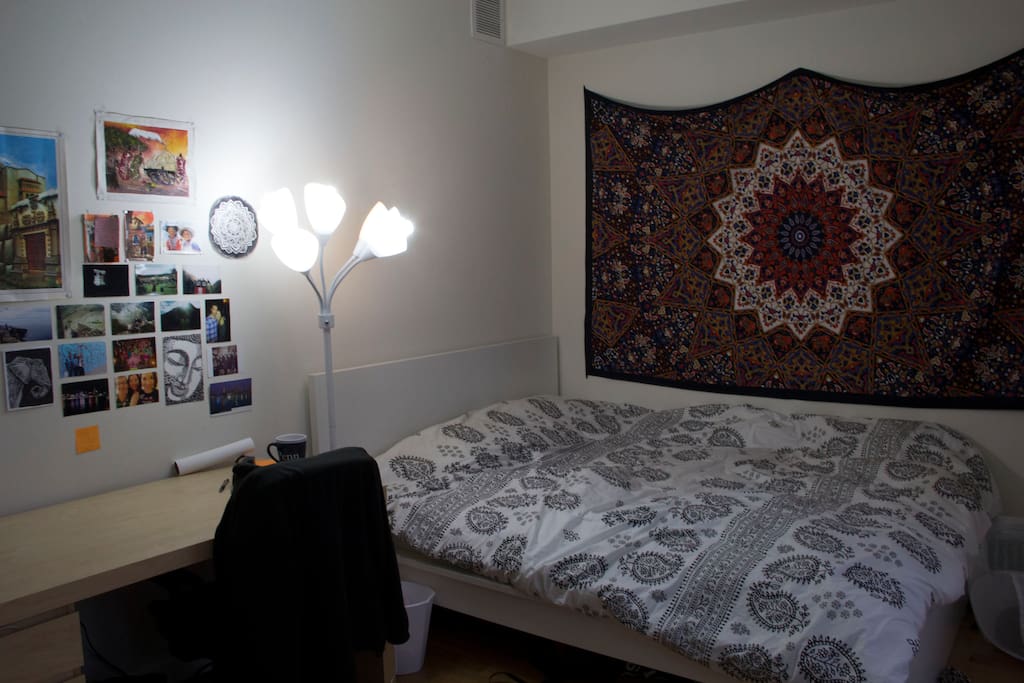 Large queen sized bed.