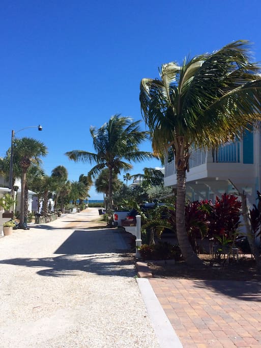 Beach and ocean at the end of the road