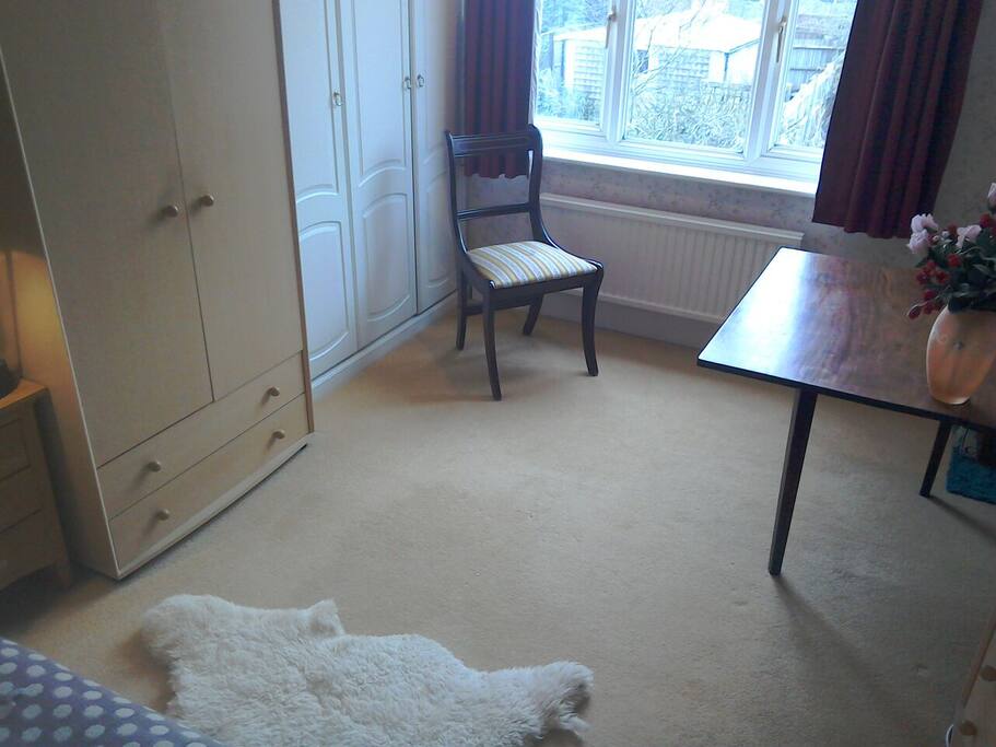 A quiet room overlooking the back garden.