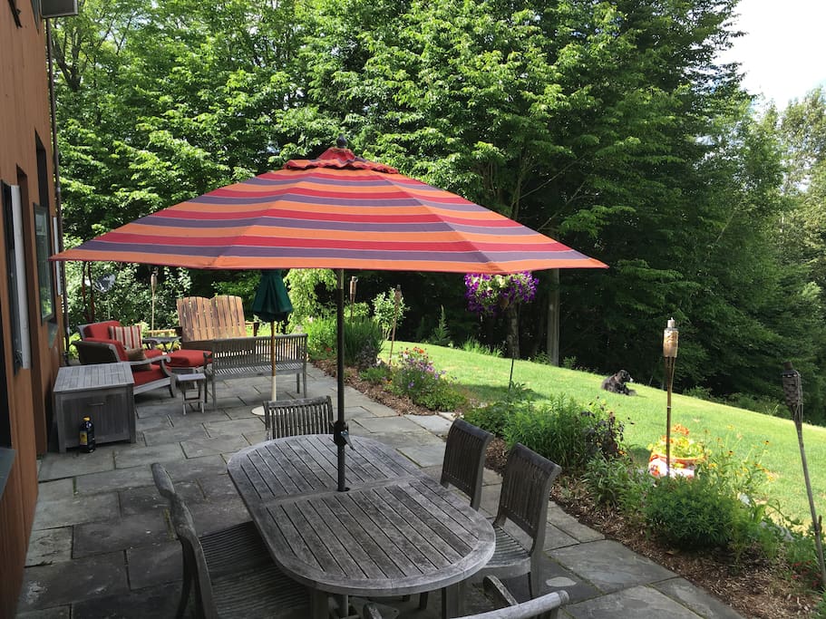 Huge patio for family gatherings, table extends for 12