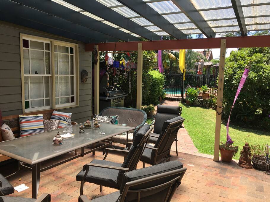 Back deck and pool