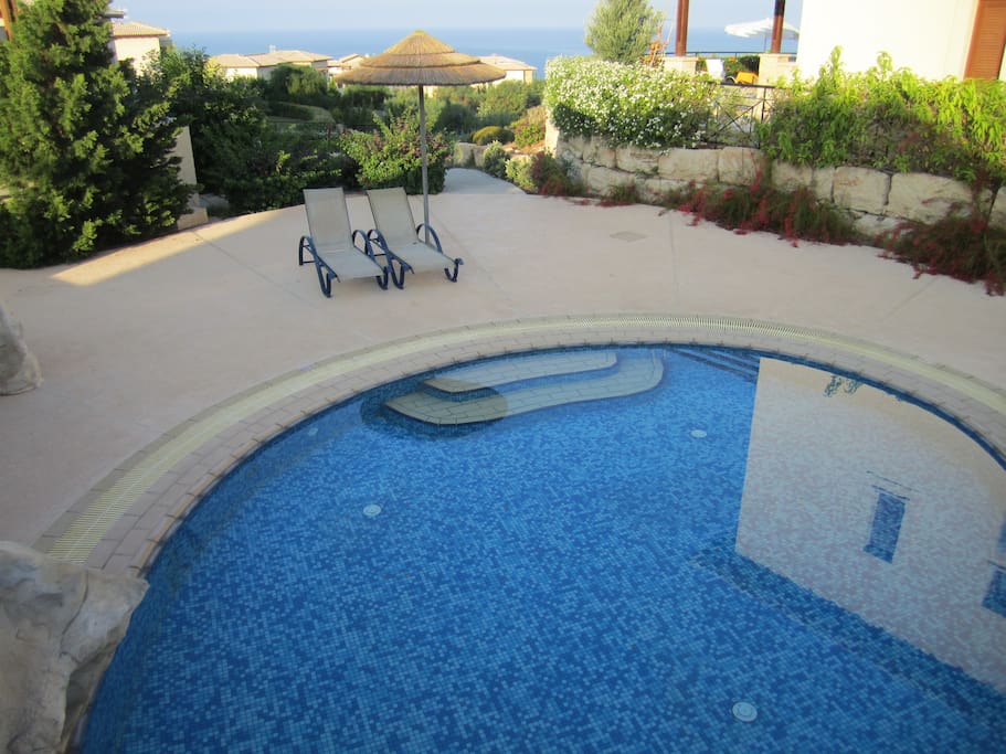 One of the smaller communal pools
