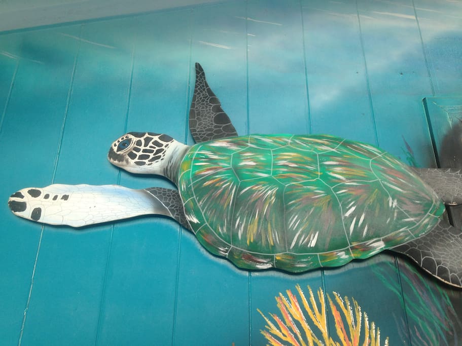 Turtle from our 2nd story mural painted by renowned Wyland Gallery Artist, Hilton Alves