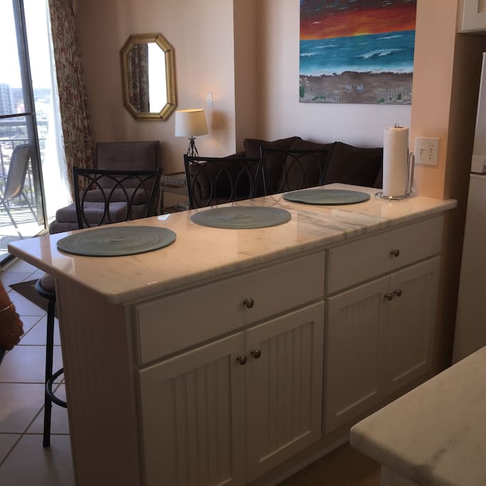 New kitchen cabinets and granite.
