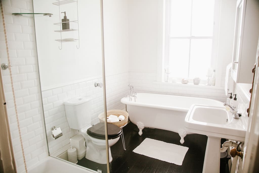 Main Bathroom - shower and bath