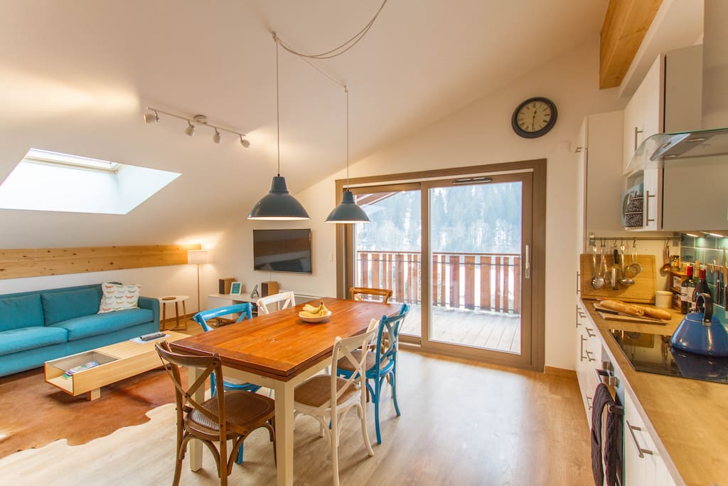 Open plan kitchen and living space