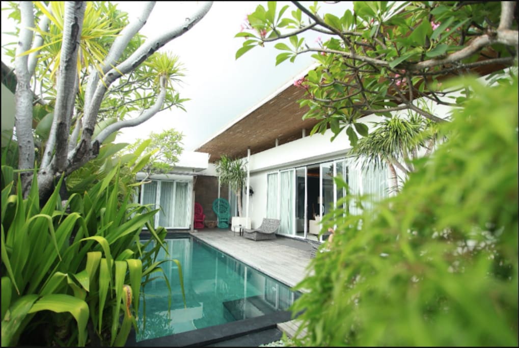 Private outdoor pool and patio