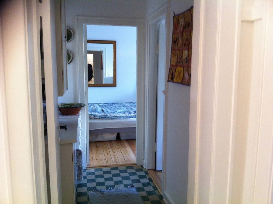 Hall to the bedroom and kitchen