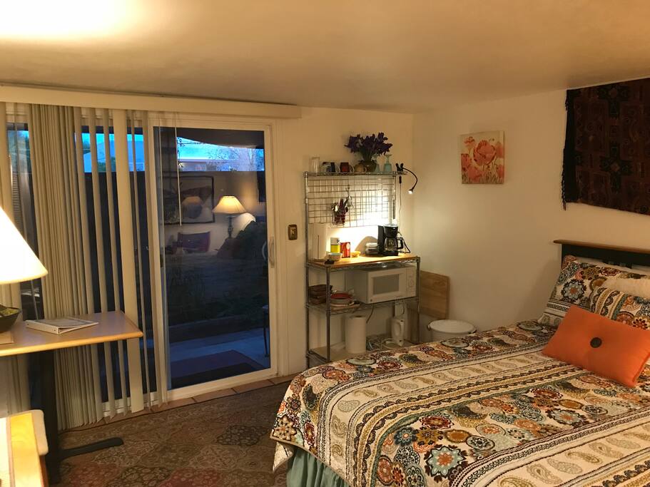 Sliding glass doors to patio and entrance