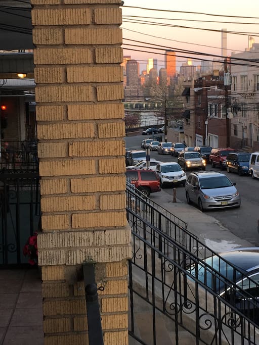 enjoy your morning coffee on the front porch with this Amazing view of the city skyline!