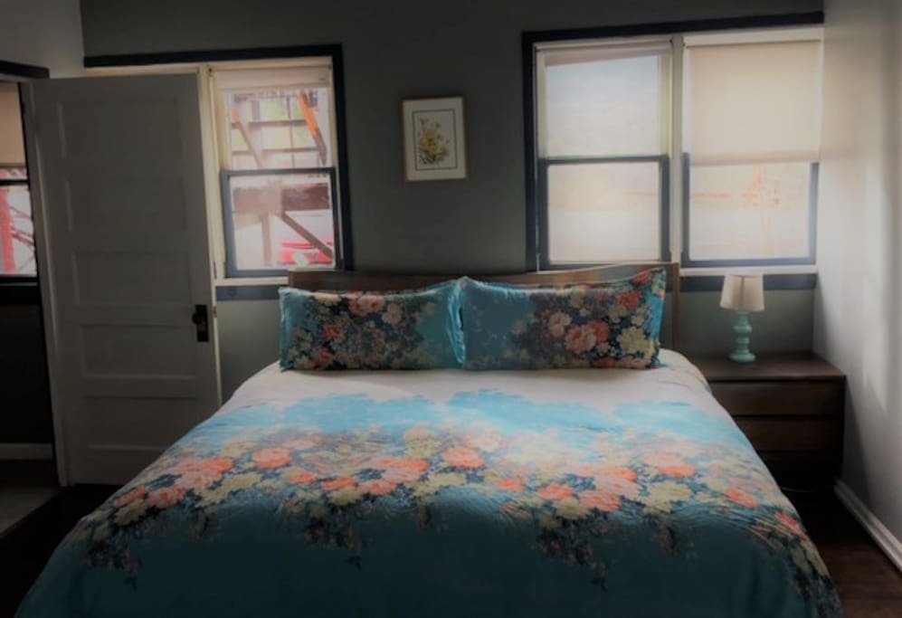 King size bed in the bedroom.