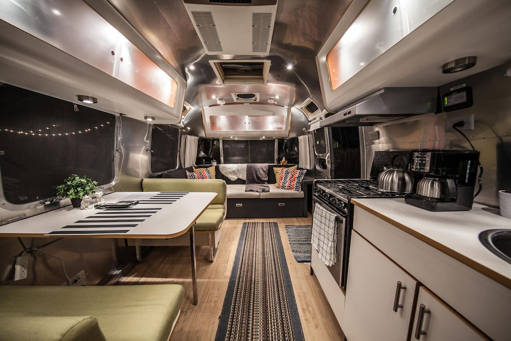 great interior lighting, WIFI repeater located inside Airstream