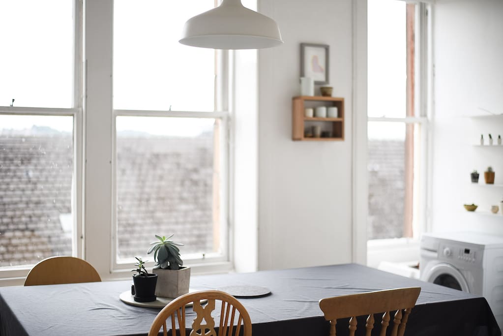 Bright, south facing kitchen/dining room.